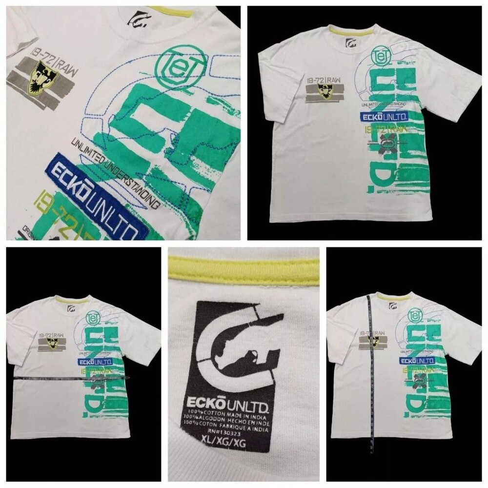 Vintage Y2k Ecko Unltd Mens Originals T-Shirt Graphic XL Crew Neck